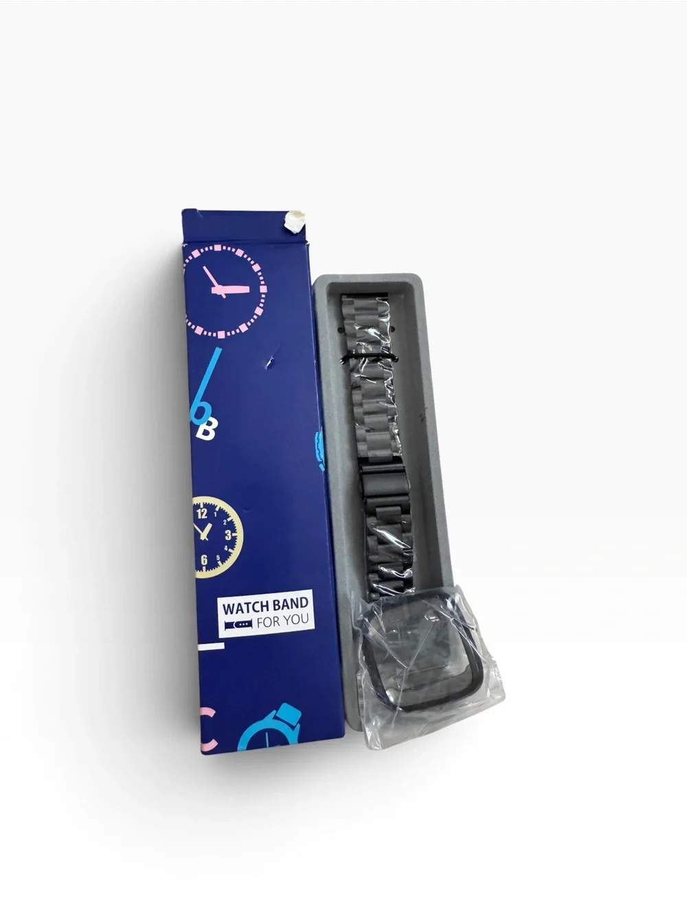 NIB Compatible with Fitbit Versa Bands, Versa 2 Metal Band Large Stainless Steel